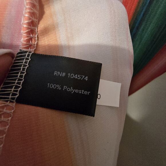 Boston Proper NWT Rainbow Stripe Maxi Dress Womens SM Tie Neck Colorful Boho - Picture 15 of 16